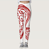 Rode en witte Leggings (Voorkant)