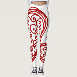 Rode en witte Leggings