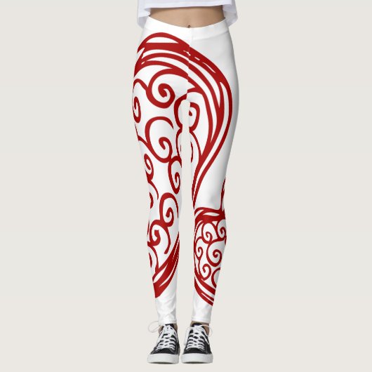 Rode en witte Leggings (Voorkant)