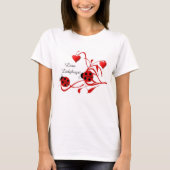 Rode en witte liefde Ladybugs Bella Mode Shirt (Voorkant)