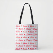 Rode en Witte Liefde Tote Bag (Voorkant)