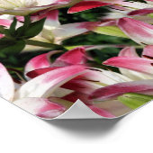 Rode en witte Lily-bloemen Poster (Hoek)