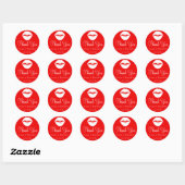 Rode en Witte Lippen Dank Je Ronde Sticker (Vel)