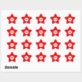 Rode en witte lippenstift ster sticker (Vel)