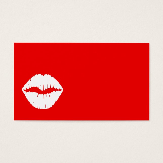 Rode en Witte Lippenstift Visitekaartjes (Voorkant)