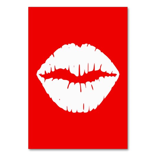 Rode en witte lipstick kaart (Voorkant)