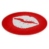 Rode en witte lipstick snijplank (Hoek)