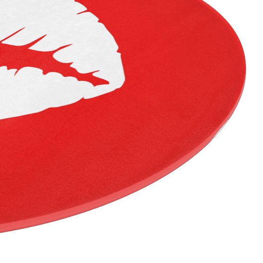 Rode en witte lipstick snijplank (Hoek)