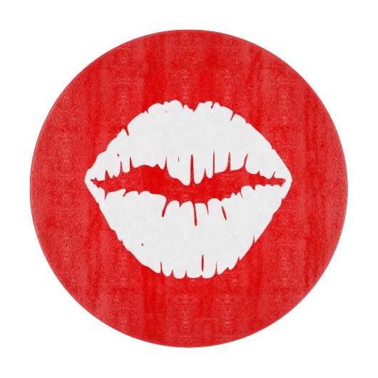 Rode en witte lipstick snijplank (Voorkant)