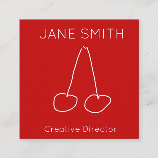 Rode en witte logo moderne creatieve industrie vierkante visitekaartje (Voorkant)