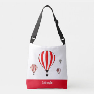 Rode en witte luchtballonnen crossbody tas