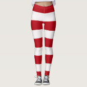 Rode en witte luifel strepen leggings (Voorkant)