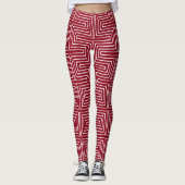 Rode en witte maïs Afrikaanse modder Leggings (Voorkant)