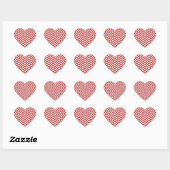Rode en witte mander hart sticker (Vel)