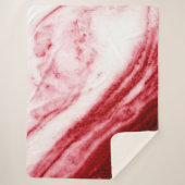 Rode en witte marmer sherpa deken (Voorkant)