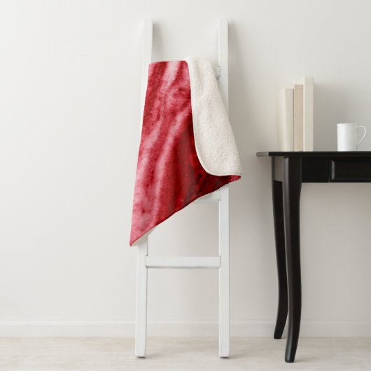 Rode en witte marmer sherpa deken (In situ)