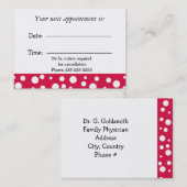 Rode en witte medische benoeming afsprakenkaartje (Voorkant / Achterkant)