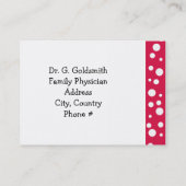 Rode en witte medische benoeming afsprakenkaartje (Achterkant)