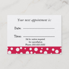 Rode en witte medische benoeming afsprakenkaartje