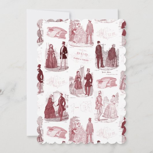 Rode en witte  Mode Franse toile Kaart (Voorkant)