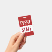 Rode en witte moderne evenementen personeels badge (Handheld)