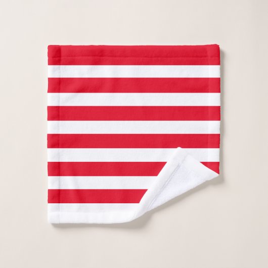 Rode en witte moderne strepen bad handdoek (Wasdoekje)