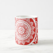 Rode en witte mok met mandala patroon (Center)