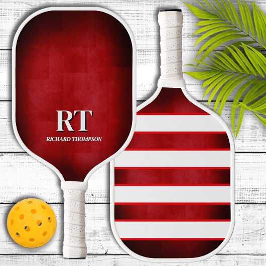 Rode en witte monogram pickleballpaddle pickleball paddle
