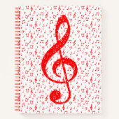 Rode en witte musical notitieboek (Voorkant)