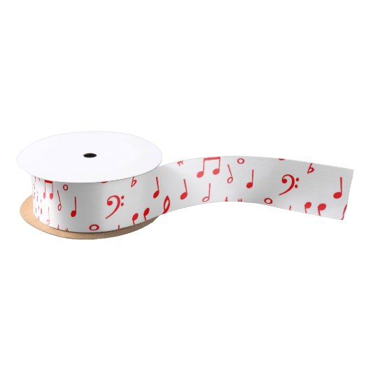 Rode en witte musical satijnen lint (Spoel)