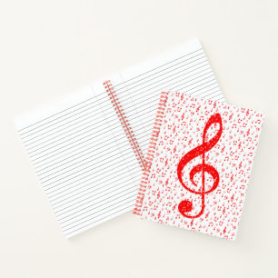 Rode en witte muziek notitieboek