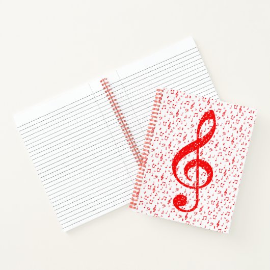 Rode en witte muziek notitieboek (Binnen)