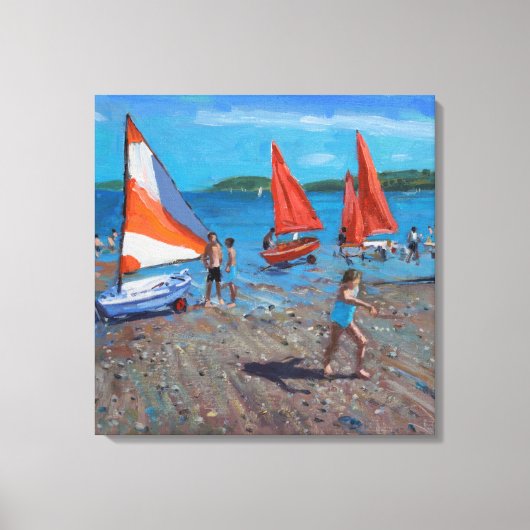 Rode en witte nagels Abersoch Canvas Afdruk (Voorkant)