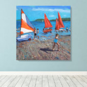 Rode en witte nagels Abersoch Canvas Afdruk (Insitu (Houten vloer))