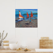 Rode en witte nagels Abersoch Poster (Keuken)