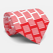 Rode en witte nekjes met een abstract design stropdas (Opgerold)