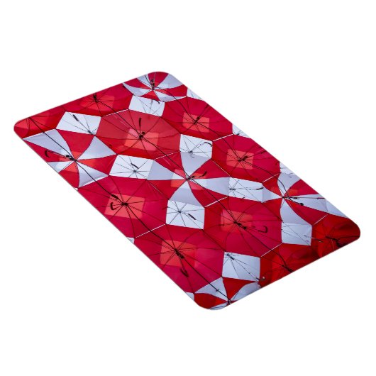 Rode en witte open paraplu's magneet (Rechterzijde)