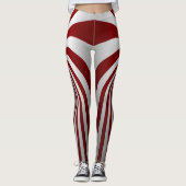 Rode en Witte Optische Illusie Leggings (Voorkant)