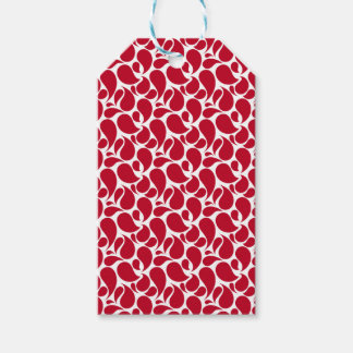 RODE EN WITTE PAISLEY-PATRONEN CADEAULABEL