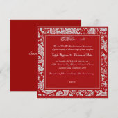 Rode en witte paisleymoslimbruiloft kaart (Voorkant / Achterkant)