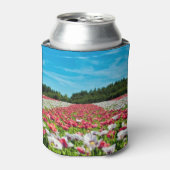 Rode en witte papavervelden blikjeskoeler (Blikje Voorkant)