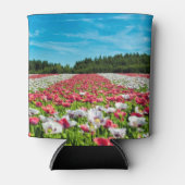 Rode en witte papavervelden blikjeskoeler (Voorkant)