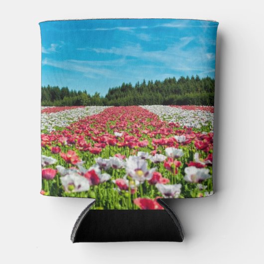Rode en witte papavervelden blikjeskoeler (Voorkant)