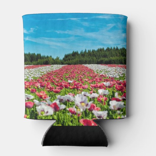 Rode en witte papavervelden blikjeskoeler (Achterkant)