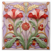 Rode en witte papegaaientulpen tegeltje (Voorkant)