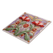 Rode en witte papegaaientulpen tegeltje (Zijkant)