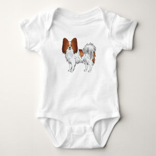 Rode En Witte Papillon Cartoon Hondenillustratie Romper