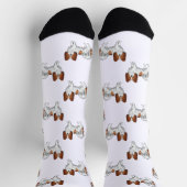 Rode en witte papillon Cute Cartoon Dog Patroon Sokken (Top)