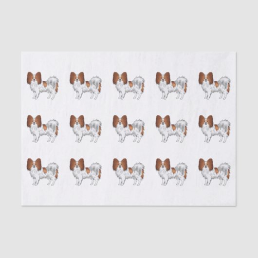 Rode en witte papillon Cute Cartoon Dog Patroon Tissuepapier (Voorkant)