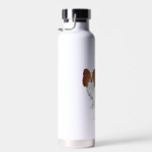 Rode En Witte Papillon Cute Hond Met Aangepaste Na Waterfles (Rechts)